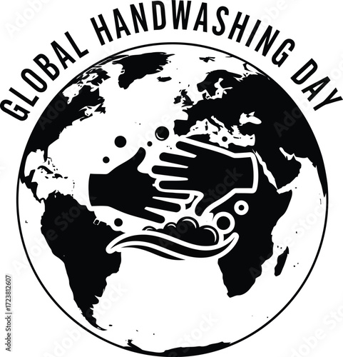 Vector art of earth with hands vector illustration for Global Handwashing Day