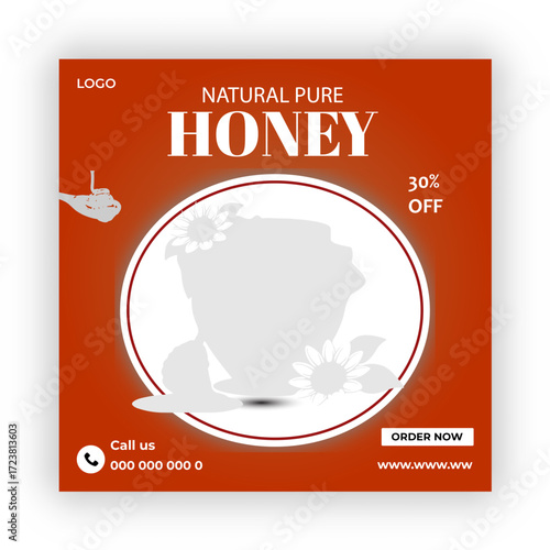 Honey Business concept square flyer design template