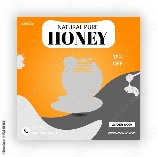 Honey Business concept square flyer design template