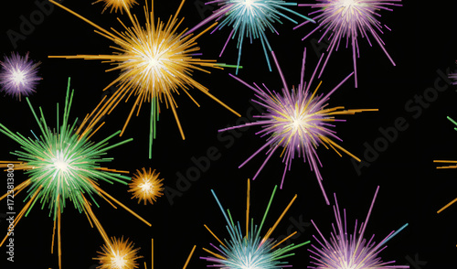 fireworks in the night sky