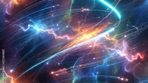 Wallpaper Mural Abstract Energy Streams: Colorful Cosmic Flow Torontodigital.ca