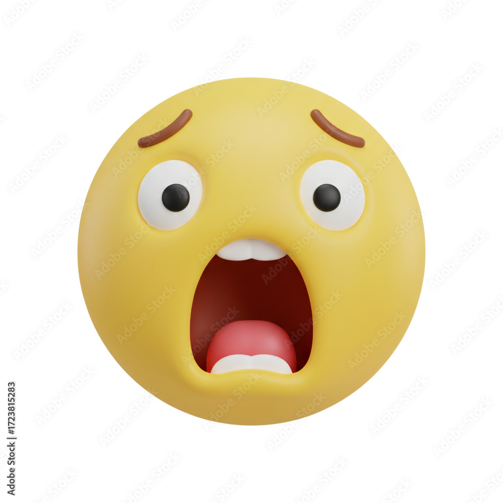 Fototapeta premium Face screaming in fear emoji icon