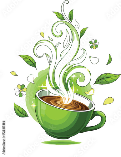 Fantasy Green Tea with Magical Steam