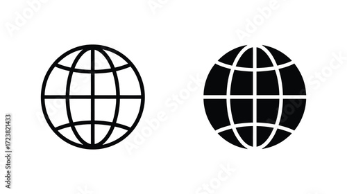 WebConnect to the world with these modern globe icons perfect for website design, marketing materials, and global business presentations illustrating international reach and interconnectedness