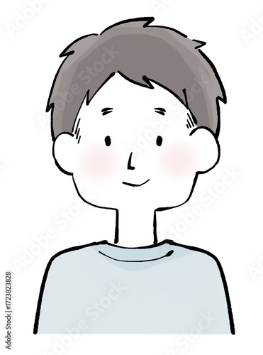 Tシャツを着た男性・上半身