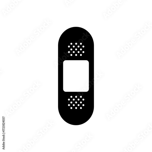 Medical plaster strip bandage icon silhouette vector flat illustration design.