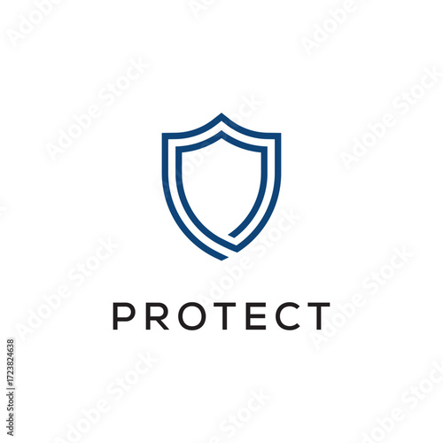 Shield secure guard protect logo design.