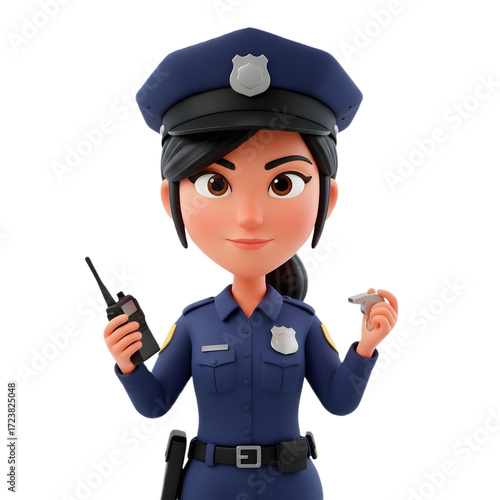 Police Officer 3D png on transparent background