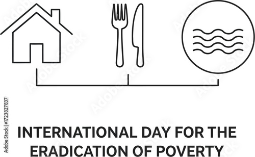 Vector art of minimalist design for International Day for the Eradication of Poverty