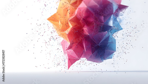 Vibrant abstract shapes with a burst of color creating a dynamic visual effect.