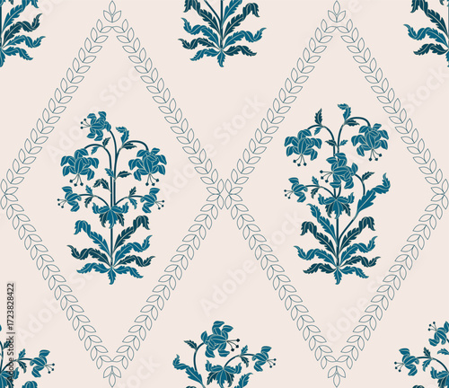 Vector Hand drawn colourful geometric flowers Motifs African boho paisley, seamless patterns with floral for fabric Ethnic Indian Pattern, textiles, clothing, wrapping paper, backdrop, banner.
