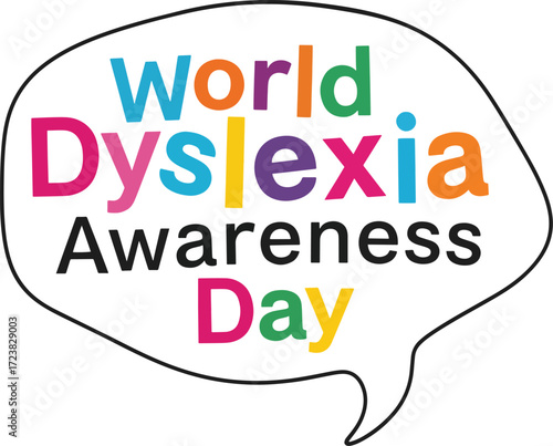 Flat Graphic Poster Design for Dyslexia Awareness Day