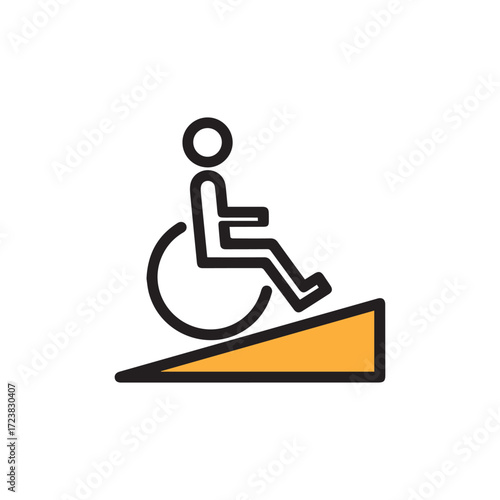Wheelchair Accessibility Ramp Line Icon