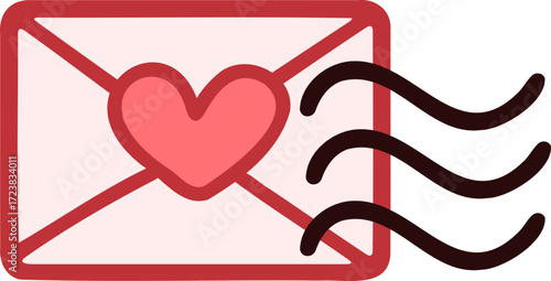 a letter with a love sticker on it