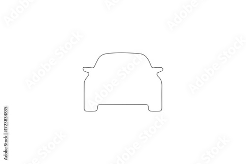 Wallpaper Mural Car Outline Front View for Automotive and UI/UX Projects - Isolated 64x64 Vector Icon Torontodigital.ca