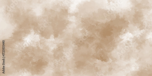 Abstract dark brown watercolor texture background. Brown old parchment paper. Vintage style hand painted texture. Paint stains on white paper.