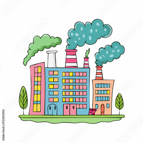 ecological factory smoke comes into the city with a lot of pollution