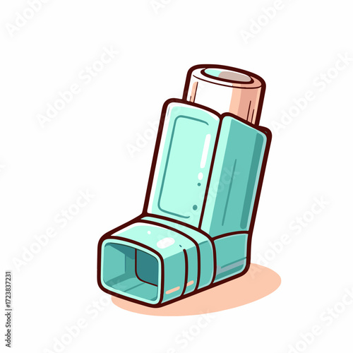 Medical inhaler on white background