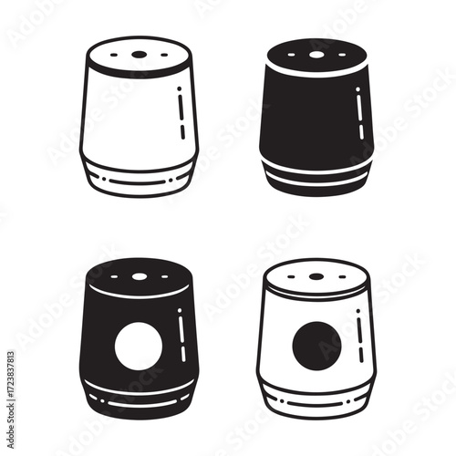 Black smart speaker silhouette