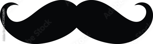 Classic mustache silhouette vector illustration, retro barber style design element, vintage fashion accessory symbol for men, masculine grooming icon, hipster, gentleman concept artwork