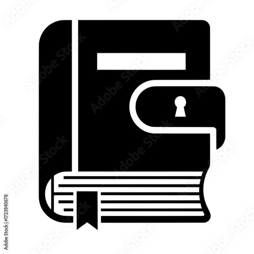 Locked diary vector icon. A concept for secrets, privacy, and suppressed emotions.

