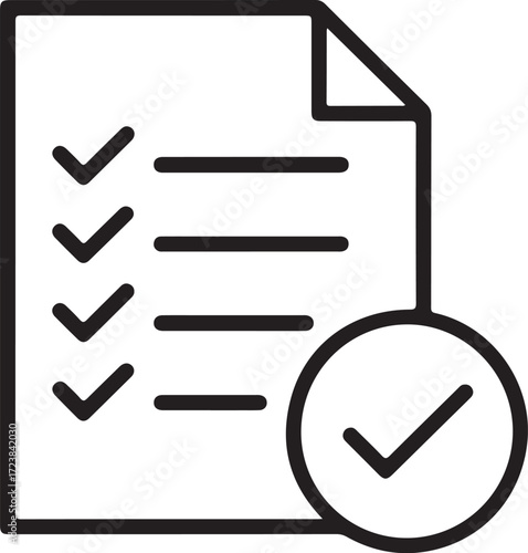 Checklist icon with completed tasks and confirmed item symbol