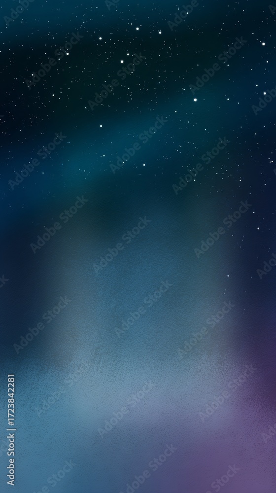 Obraz premium Dreamy night sky with glowing stars in gentle pastel colors relaxing mood cinematic illustration in soft watercolor style