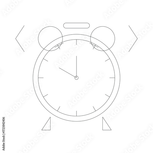 Alarm Clock on Table – Morning Wakeup Concept
