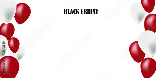 Celebrate Black Friday with vibrant red balloons, adding a festive touch to the shopping excitement!