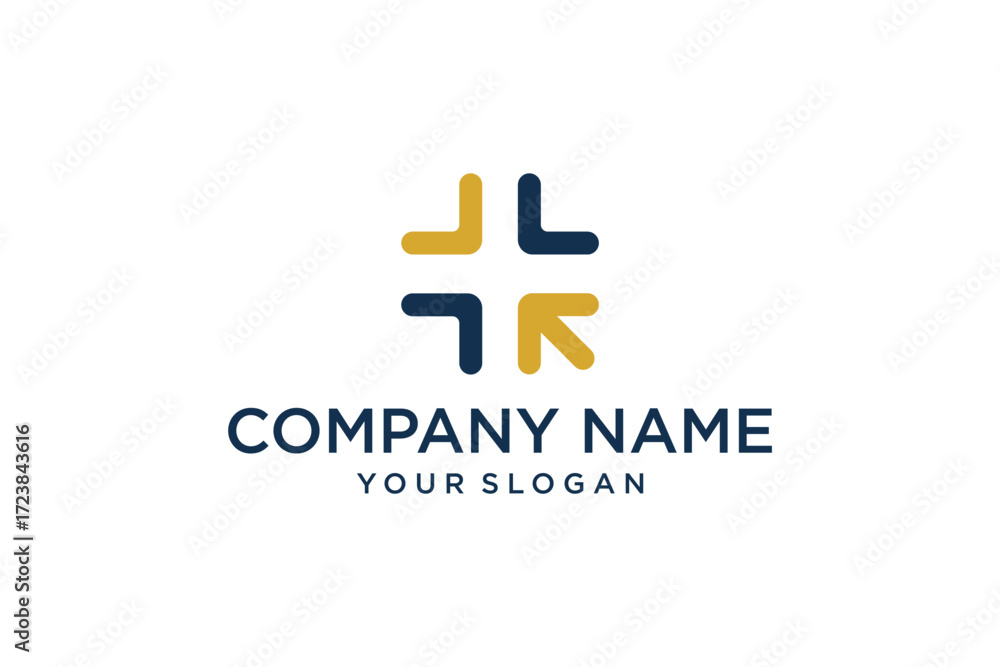 Obraz premium Abstract interlocking shapes logo vector