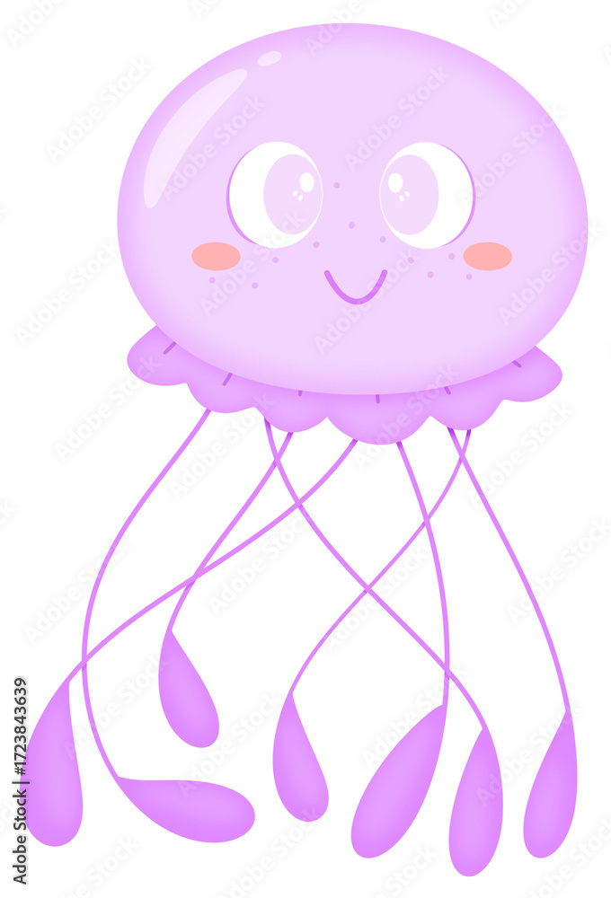 Obraz premium Cute Pastel Jellyfish Cartoon