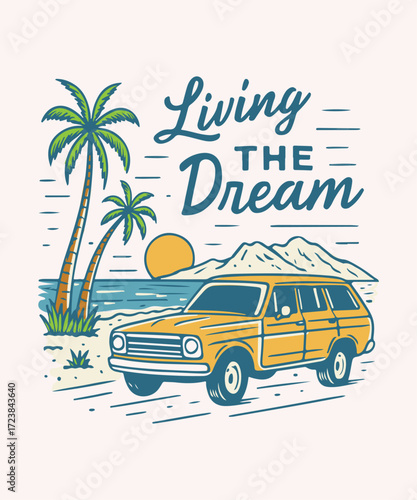 design vintage retro tshirts with handdrawn illustrations and outdoor clothing