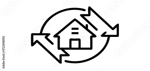 House with circular arrows icon symbolizing property exchange
