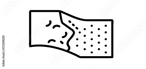 Wall material texture icon showing plaster and brick
