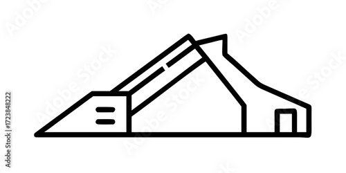Modern angular house icon with sloped roof design
