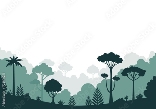 Lush Forest Landscape Illustration.