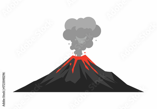 Majestic Volcanic Eruption Landscape.