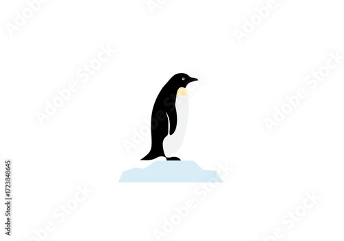 Single Elegant Penguin on Ice.