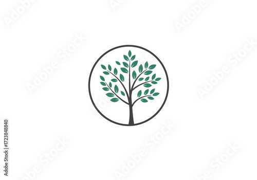 Simple Green Tree Illustration for Nature Themes.