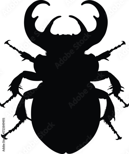 stag beetle silhouette