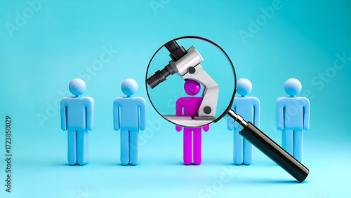 A diverse team of 3D men stands together in a circular group, with one leader holding a red heart, symbolizing community and shared success	