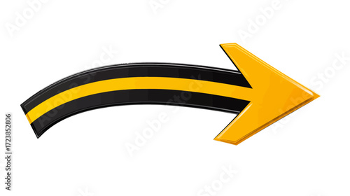 Dynamic Arrow Direction Sign, Traffic Guidance, Urban Environment, Vector Illustration, Clear Viewpoint, Navigation Concept