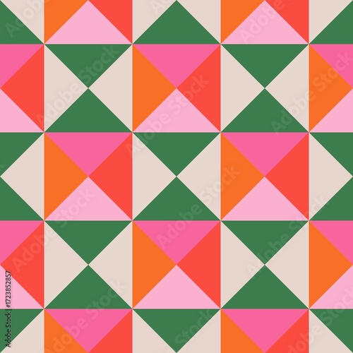 Geometric Christmas Pattern with White Background