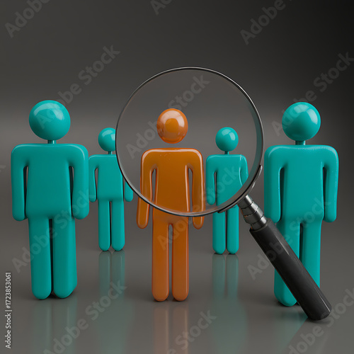 A diverse team of 3D men stands together in a circular group, with one leader holding a red heart, symbolizing community and shared success	