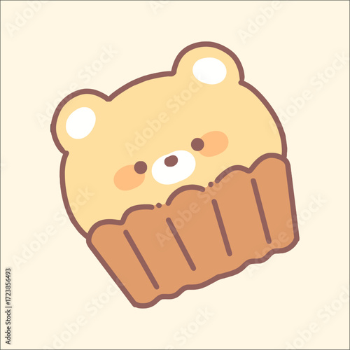 Adorable Cupcake-Bear lllustration with a Sweet Theme