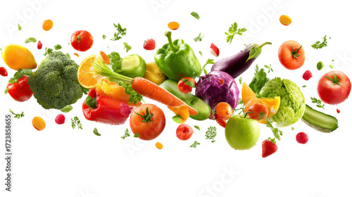 Wallpaper Mural Vibrant assortment of fresh vegetables, isolated on a white background. Torontodigital.ca