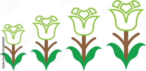Minimalist Rose and Flower Tree Line Art Silhouette Set for Logo Design, Environmental Graphics, Botanical Illustrations, and Garden-Themed Vector Elements