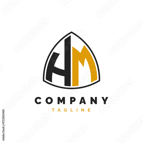 Initial Letter HM Logo Design. Alphabet HM Logo Template