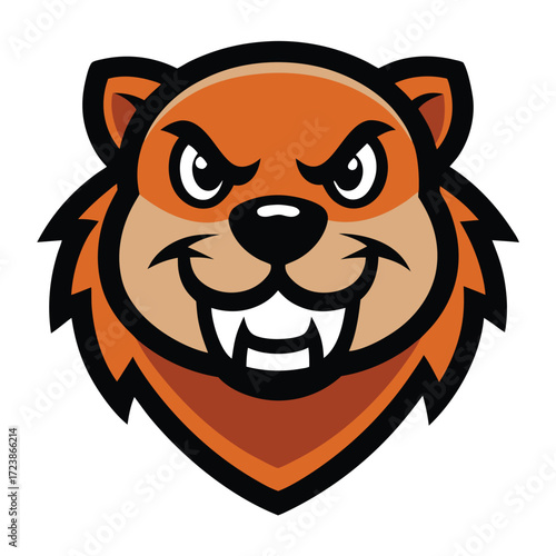 Diligent Beaver Mascot Logo Buck Teeth Industrious Style