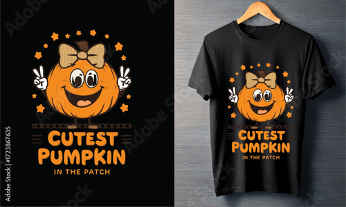 Adorable Pumpkin T-Shirt Design Cute Fall Apparel for Kids